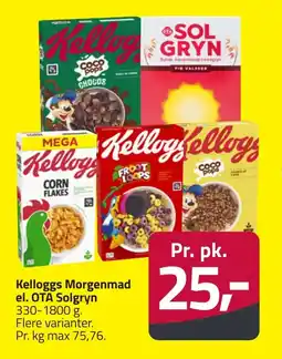 Fleggaard Kelloggs morgenmad el. ota solgryn erbjuda