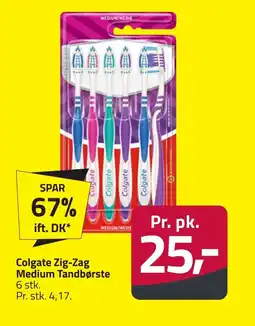 Fleggaard Colgate zig-zag medium tandbørste erbjuda