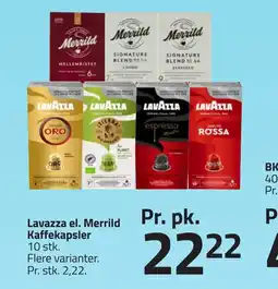 Fleggaard Lavazza el. merrild kaffekapsler erbjuda