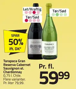 Fleggaard TARAPACA Gran reserva cabernet sauvignon el. chardonnay erbjuda