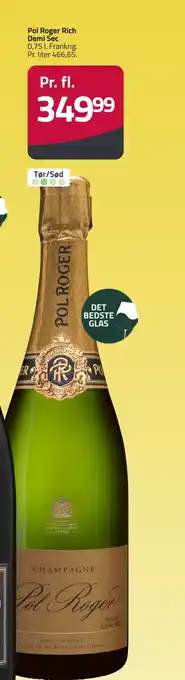 Fleggaard Pol roger rich demi sec erbjuda