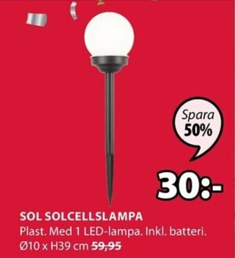 JYSK Sol Solcellslampa erbjuda