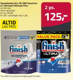 Fleggaard Opvasketabs ALL-IN-ONE Quantum el. Ultimate/Ultimate Plus erbjuda