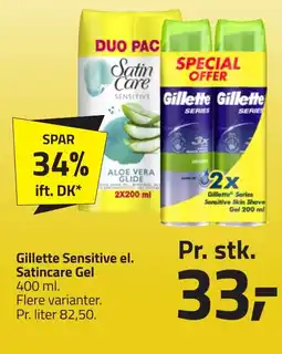 Fleggaard Gillette Sensitive el. Satincare Gel erbjuda