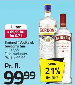 Fleggaard Smirnoff Vodka el. Gordon's Gin erbjuda