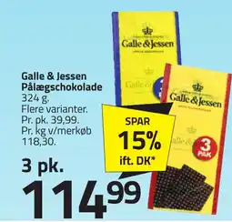 Fleggaard Galle & Jessen Pålægschokolade erbjuda