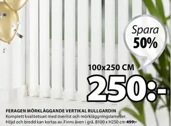 JYSK Feragen Mörkläggande Vertikal Rullgardin 100x250cm erbjuda