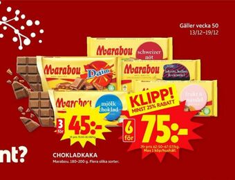 ICA Kvantum Marabou Chokladkaka erbjuda