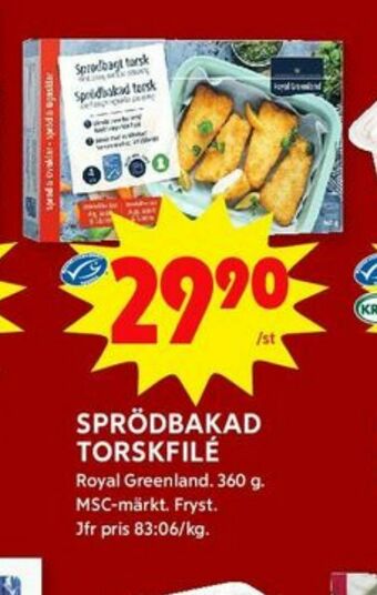 ICA Kvantum Royal Greenland Torskfilé erbjuda