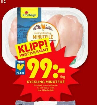 ICA Kvantum Kronfågel Kycklingfilé erbjuda