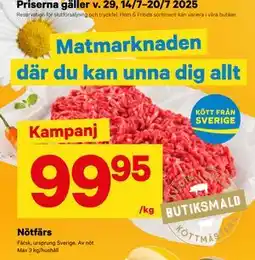 City Gross Nötfärs, SEK 99.95 erbjuda