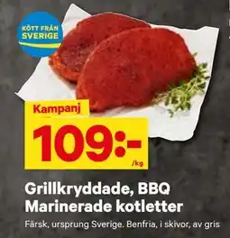 City Gross Grillkryddade, BBQ Marinerade kotletter, SEK 109 erbjuda