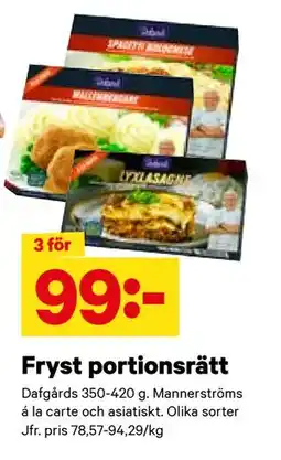 City Gross Fryst portionsrätt, SEK 99 erbjuda