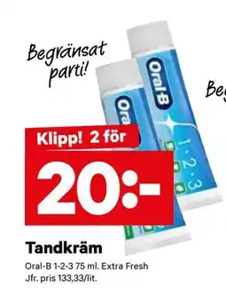 City Gross Tandkräm, SEK 20 erbjuda
