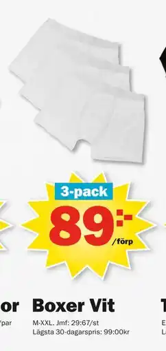Pekås Boxer Vit, SEK 89 erbjuda
