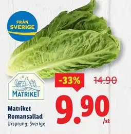 Lidl Matriket Romansallad, SEK 9.9 erbjuda