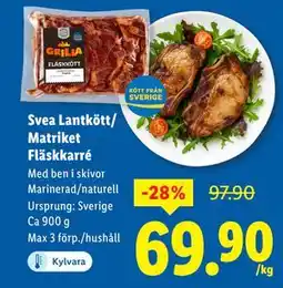 Lidl Svea Lantkött/ Matriket Fläskkarré, SEK 69.9 erbjuda