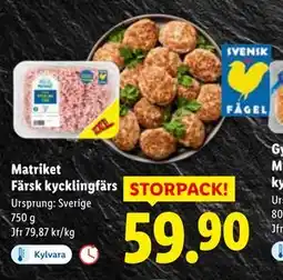 Lidl Matriket Färsk kycklingfärs, SEK 59.9 erbjuda