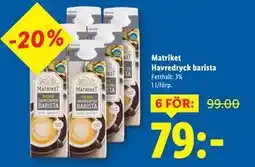 Lidl Matriket Havredryck barista, SEK 79 erbjuda