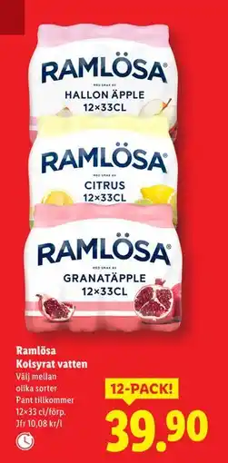 Lidl Ramlösa Kolsyrat vatten, SEK 39.9 erbjuda