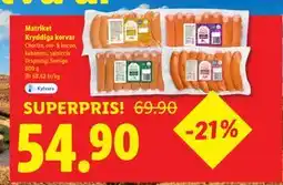 Lidl Matriket Kryddiga korvar, SEK 54.9 erbjuda