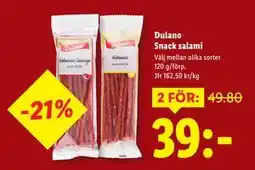 Lidl Dulano Snack salami, SEK 39 erbjuda