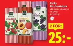 Lidl Kiviks Bär-/fruktdryck, SEK 25 erbjuda