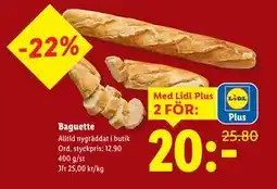 Lidl Baguette, Pris i appen erbjuda