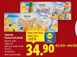 Lidl Solevita Funny fruit drink, Pris i appen erbjuda