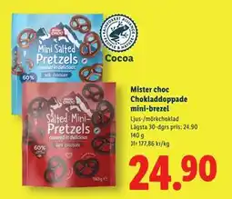 Lidl Mister choc Chokladdoppade mini-brezel, SEK 24.9 erbjuda