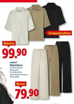 Lidl esmara Skjorta/byxor erbjuda
