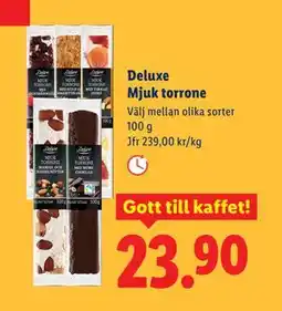 Lidl Deluxe Mjuk torrone, SEK 23.9 erbjuda