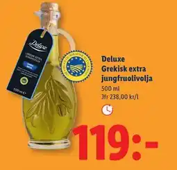 Lidl Deluxe Grekisk extra jungfruolivolja, SEK 119 erbjuda