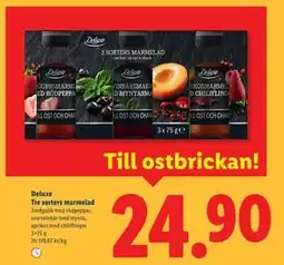 Lidl Deluxe Tre sorters marmelad, SEK 24.9 erbjuda