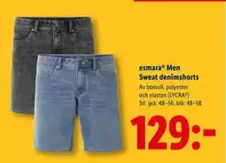 Lidl esmara Men Sweat denimshorts, SEK 129 erbjuda