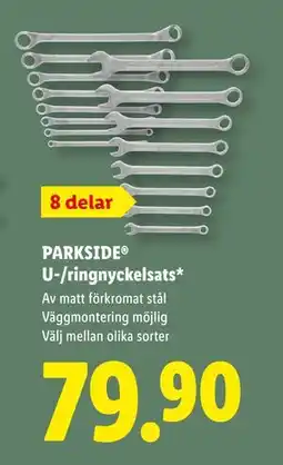 Lidl PARKSIDE U-/ringnyckelsats, SEK 79.9 erbjuda
