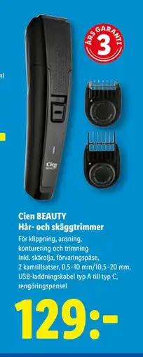 Lidl Cien BEAUTY Hår- och skäggtrimmer, SEK 129 erbjuda