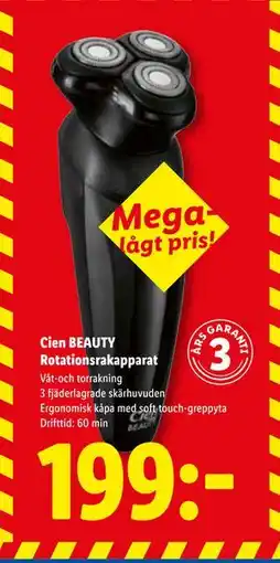 Lidl Cien BEAUTY Rotationsrakapparat, SEK 199 erbjuda