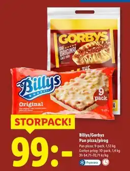 Lidl Billys/Gorbys Pan pizza/pirog, SEK 99 erbjuda