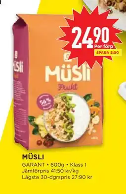 Willys Hemma MÜSLI, SEK 24.9 erbjuda