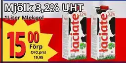 Supergrossen Mjölk 3,2% UHT, SEK 15 erbjuda