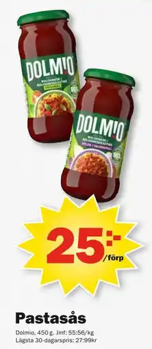 Pekås Pastasås, SEK 25 erbjuda