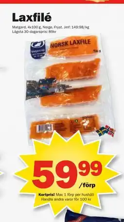 Pekås Laxfilé, Medlemspris erbjuda