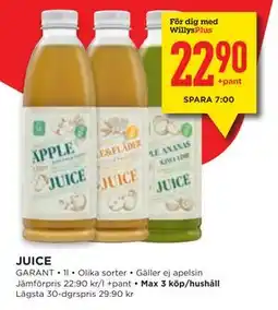 Willys JUICE, Medlemspris erbjuda