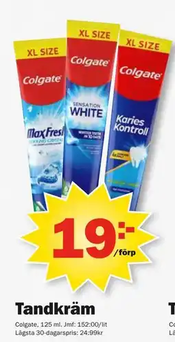 Pekås Tandkräm, SEK 19 erbjuda