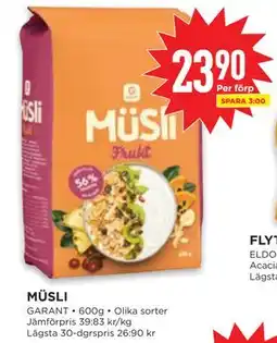 Willys MÜSLI, SEK 23.9 erbjuda