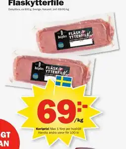Pekås Fläskytterfilé, Medlemspris erbjuda