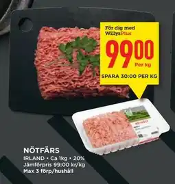 Willys NÖTFÄRS, Medlemspris erbjuda