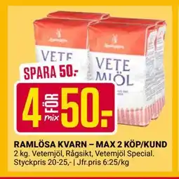 ÖoB RAMLÖSA KVARN – MAX 2 KÖP/KUND, SEK 50 erbjuda