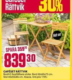 ÖoB CAFÉSET RÄTTVIK, SEK 839.3 erbjuda